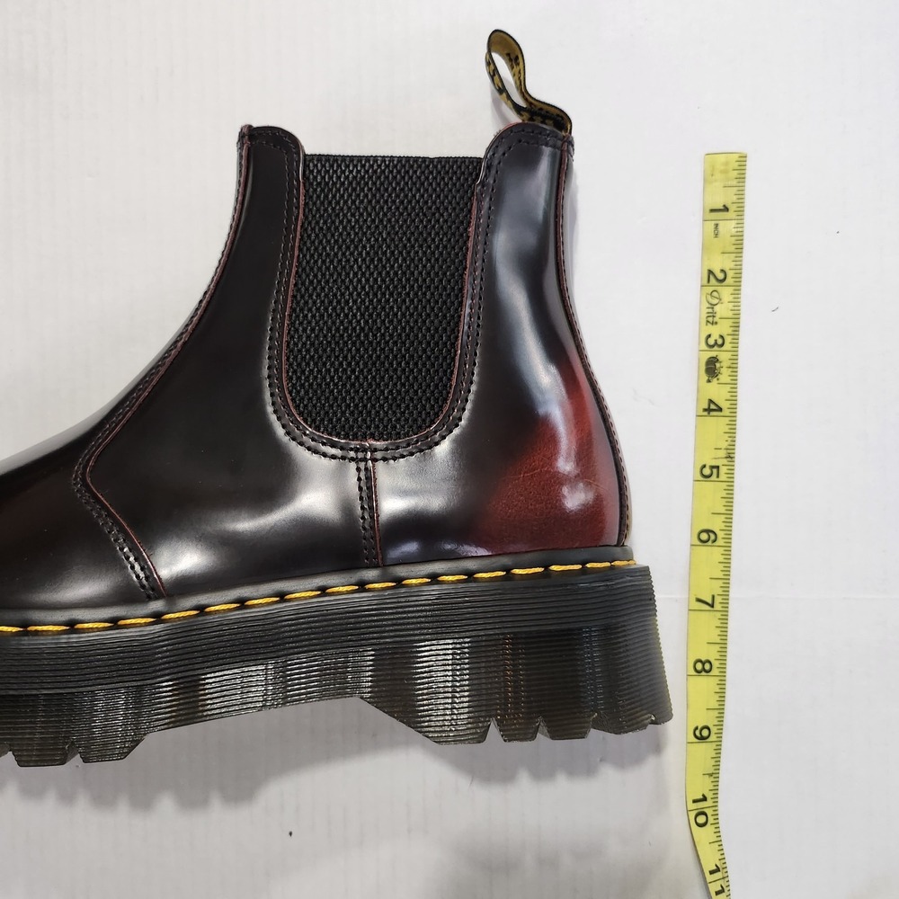 Mens Size 12 Dr. Martens Chelsea Boots 2976 Quad Arcadia Two-Tone Cherry Red - Picture 7 of 7